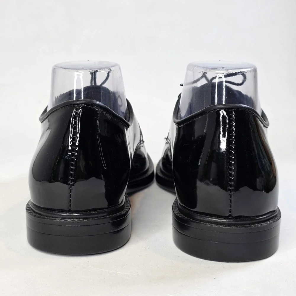 Capps Military Uniform Dress Shoes Men's 8.5 Black Oxfords Patent Leather Vibram
